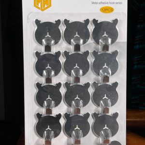 12-Piece Metal Adhesive Bear Hook Series